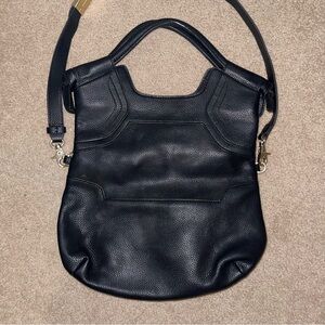 Foley + Corinna Black Pebbled Leather Hobo Bag Convertible Crossbody Shoulder